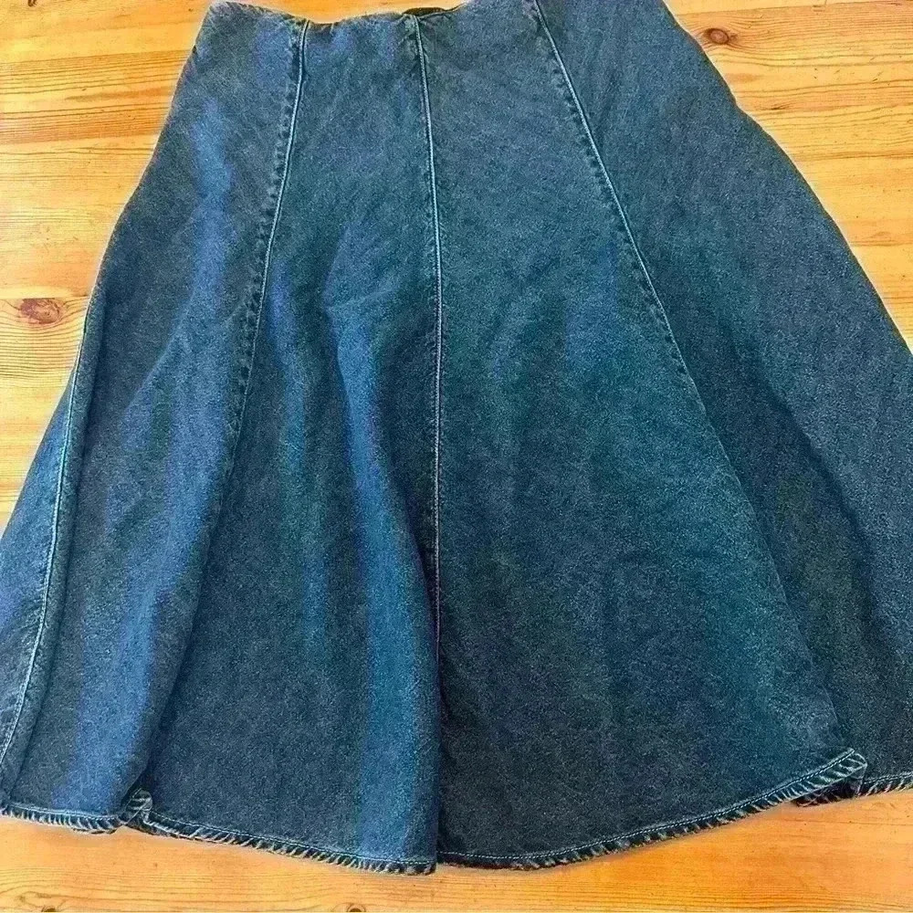 Jones New York Signature Denim panel patchwork skirt women 8 - Picture 4 of 9